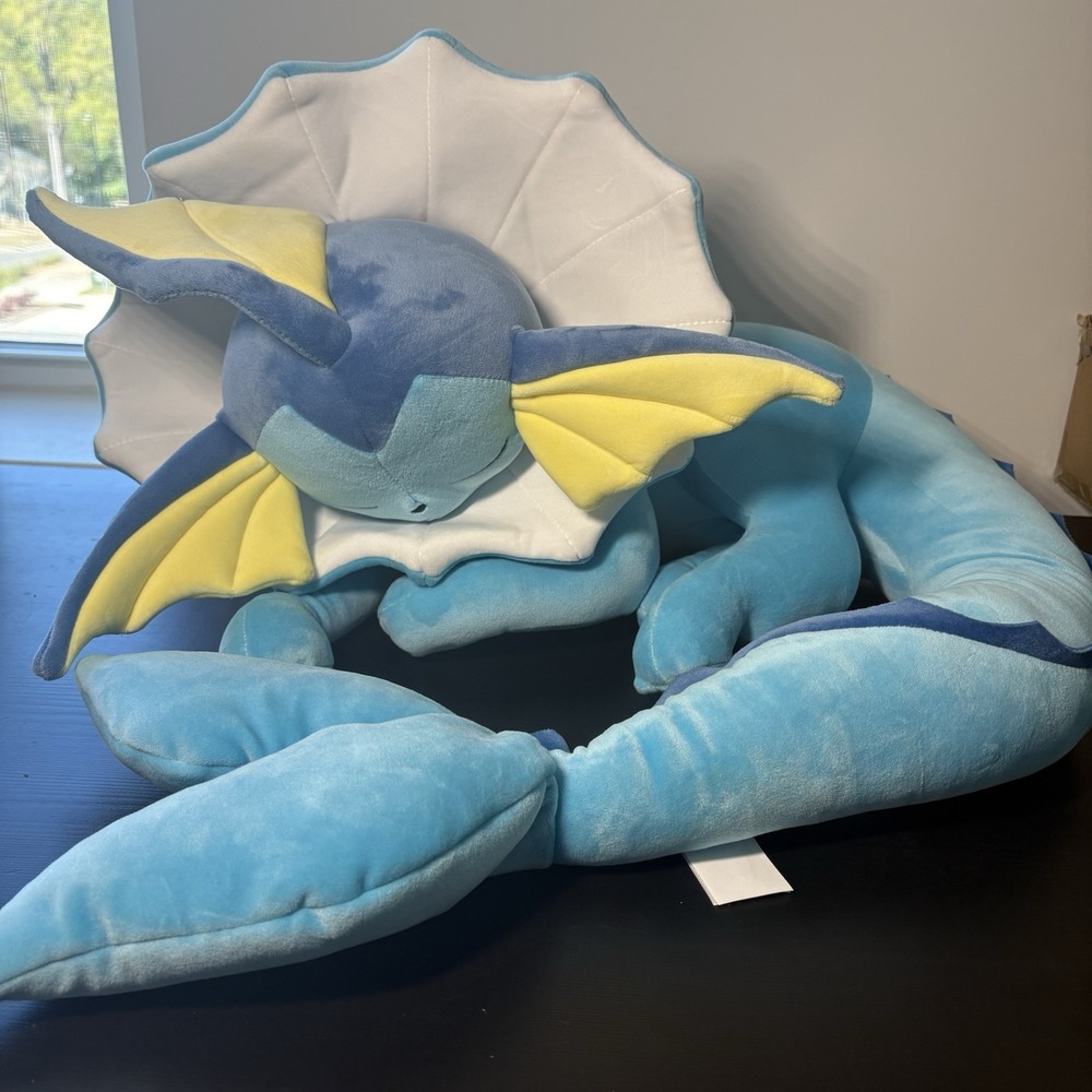 Pokemon Sleeping Vaporeon_18 inch Premium Jazwares Plush_Sleep Pose_Cuddle_Soft
